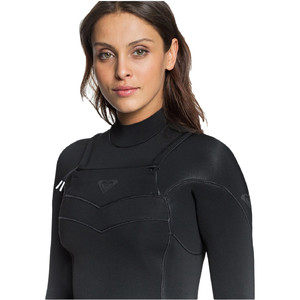 2021 Roxy Womens Syncro 5/4/3mm Chest Zip Wetsuit ERJW103057 - Black / Jet Black